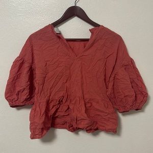 A New Day Bell Sleeved Blush Blouse